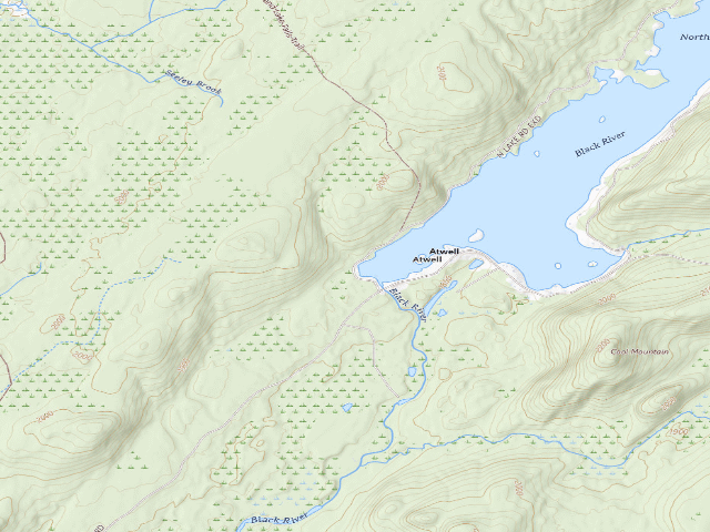 USGS topographic map of North Lake Designated Campsite #3 (Black River Wild Forest)
