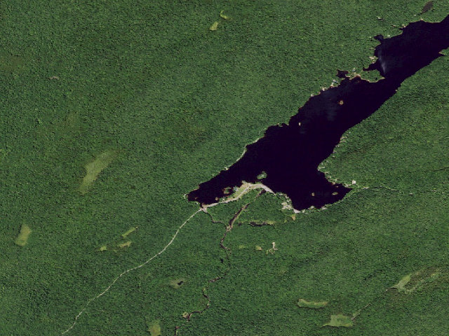 Aerial image of North Lake Designated Campsite #6 (Black River Wild Forest)