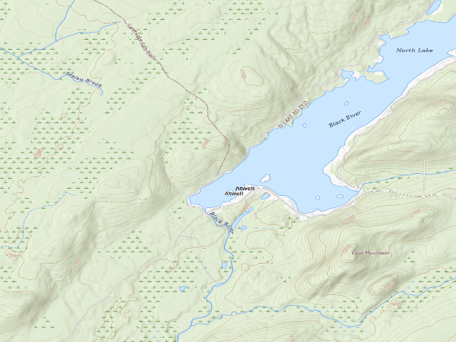 USGS topographic map of North Lake Designated Campsite #6 (Black River Wild Forest)