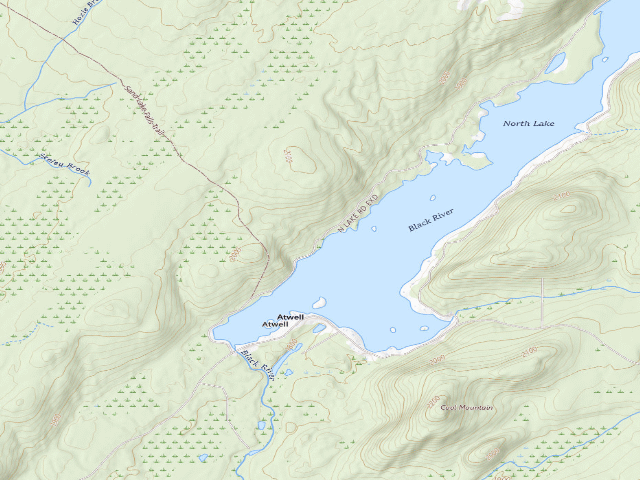 USGS topographic map of North Lake Designated Campsite #9 (Black River Wild Forest)