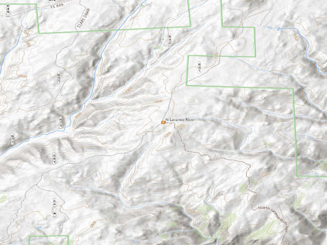 USGS topographic map of North Laramie River Trailhead