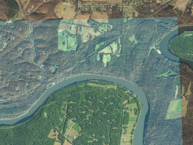 Aerial image of North Mountain hiker-biker campsite (C&O Canal towpath mile 110.0)