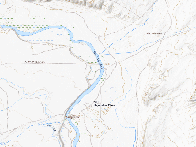 USGS topographic map of North Platte River-Pick Bridge PAA Campground