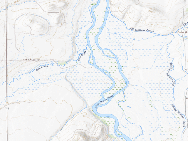 USGS topographic map of North Platte River-Treasure Island PAA — Designated Camping Area