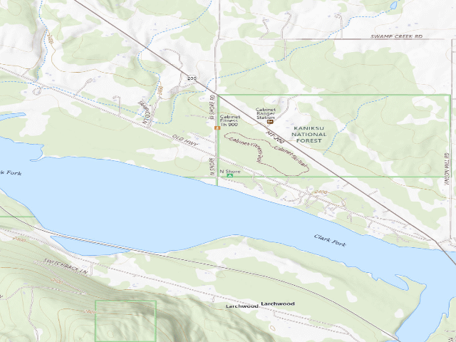 USGS topographic map of North Shore Campground