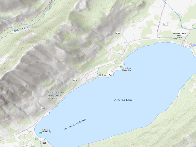 USGS topographic map of North Shore Cg