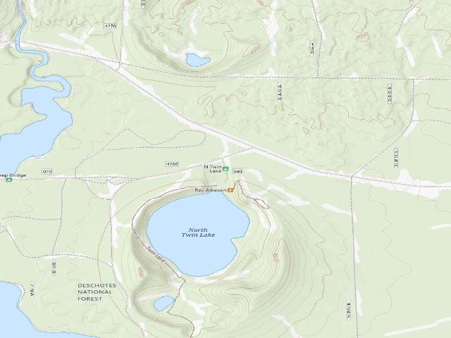 USGS topographic map of North Twin Lake