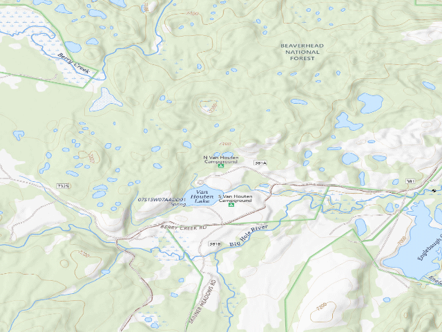 USGS topographic map of North Van Houten Campground