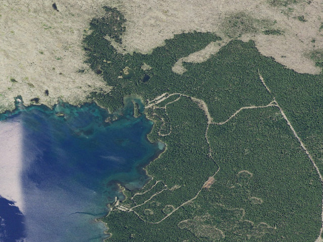 Aerial image of North Waldo Lake Campground