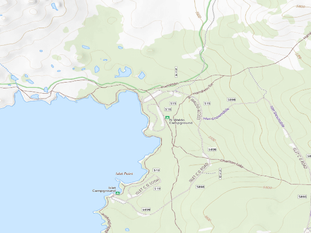 USGS topographic map of North Waldo Lake Campground