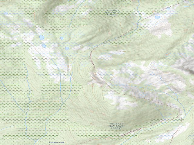 USGS topographic map of North Wrangell High Country Shelter