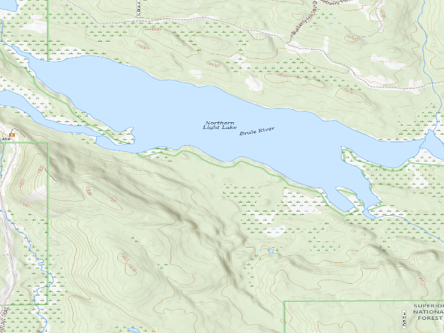 USGS topographic map of Northern Light Lake Site 1