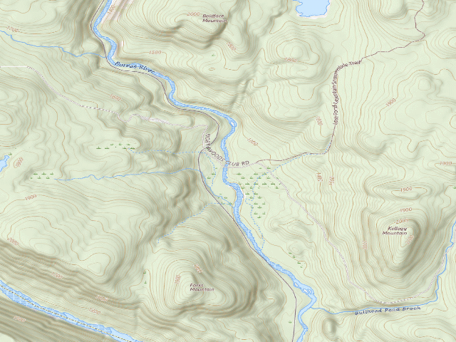 USGS topographic map of Northwoods Club Rd Campsite #1 (Vanderwhacker Mountain Wild Forest)