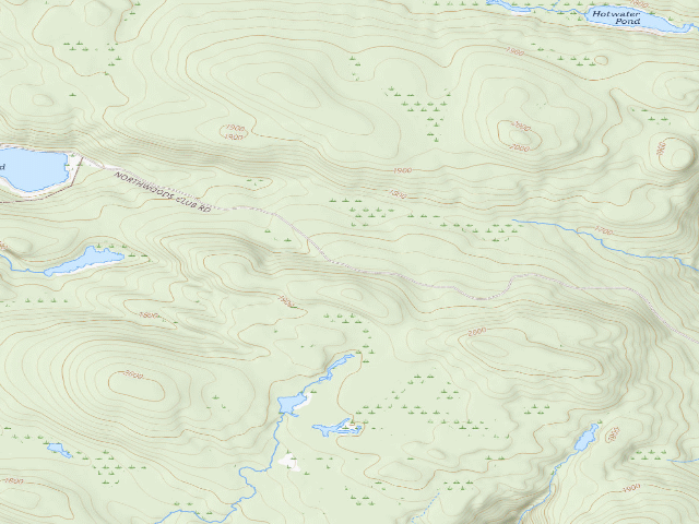USGS topographic map of Northwoods Club Rd Campsite #7 (Vanderwhacker Mountain Wild Forest)