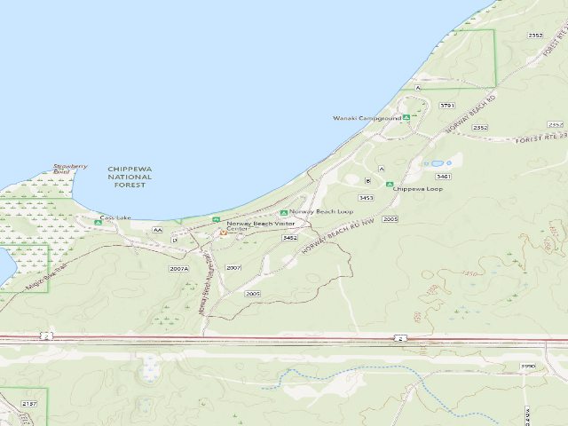 USGS topographic map of Norway Beach Loop