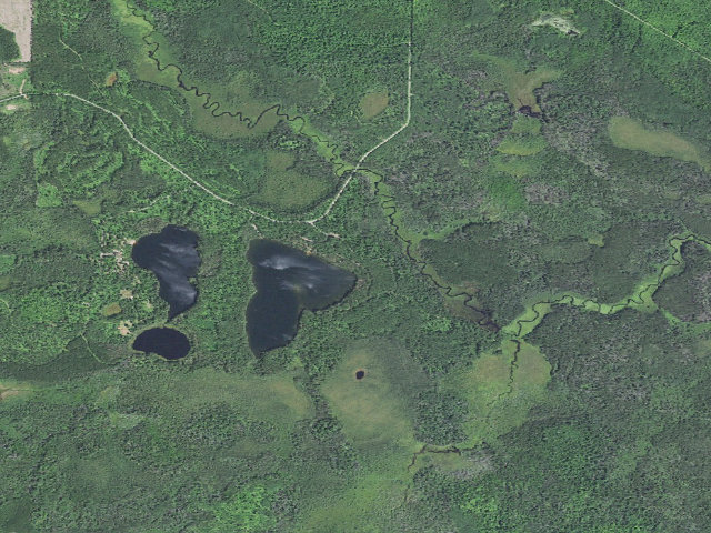 Aerial image of Norway Lake Camp