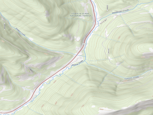 USGS topographic map of Nugget Creek-6461-10