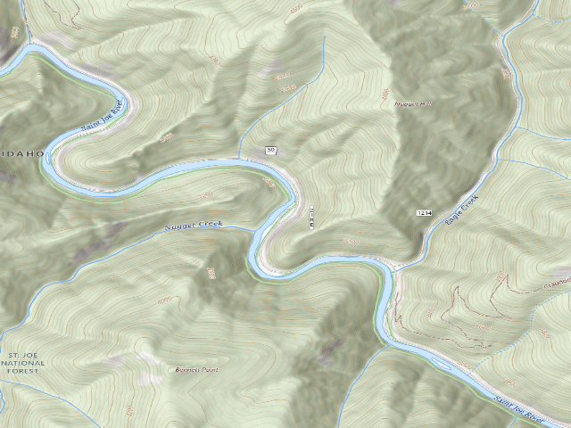 USGS topographic map of Nugget Creek