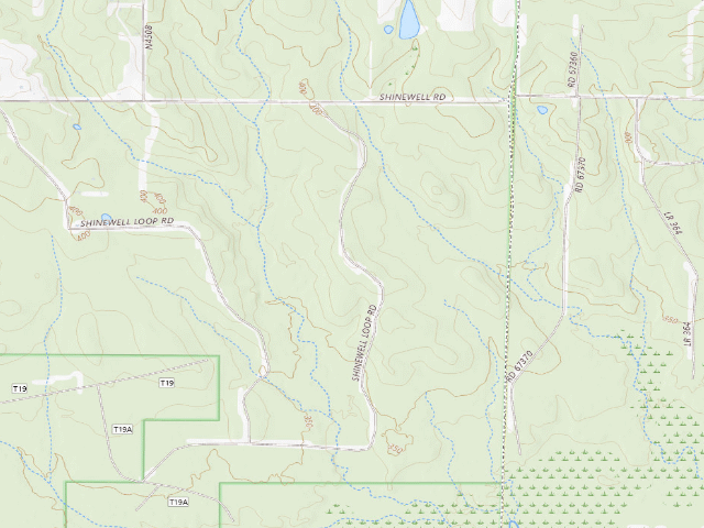 USGS topographic map of NW SE Shinewell Camp Spot (Herron Family WMA)