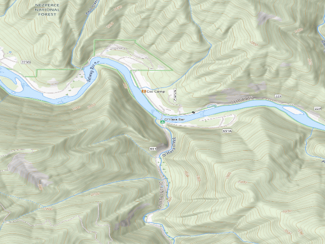 USGS topographic map of O'Hara Bar