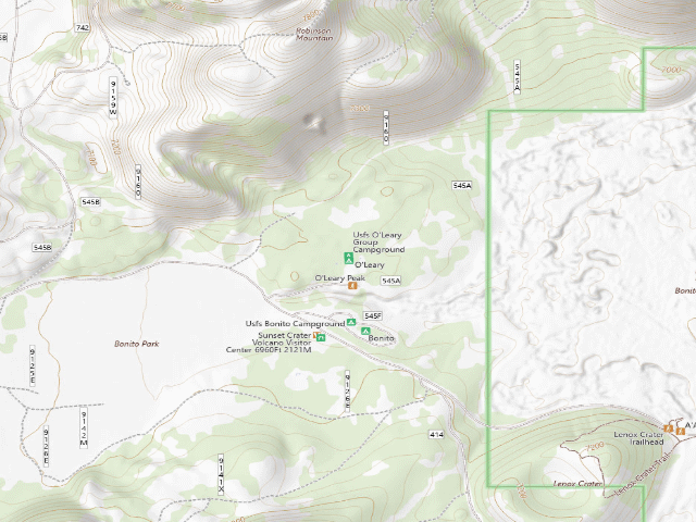 USGS topographic map of O'Leary Group Campground