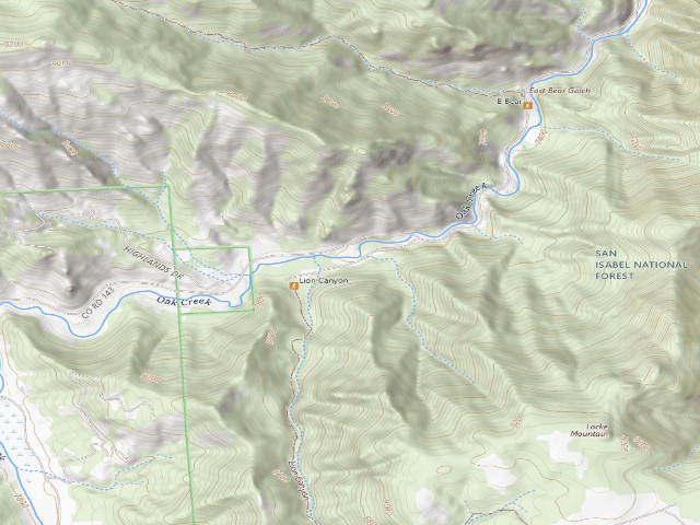 USGS topographic map of Oak Creek