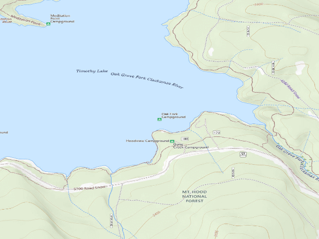 USGS topographic map of Oak Fork