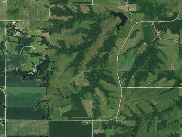 Aerial image of Oak Glen WMA