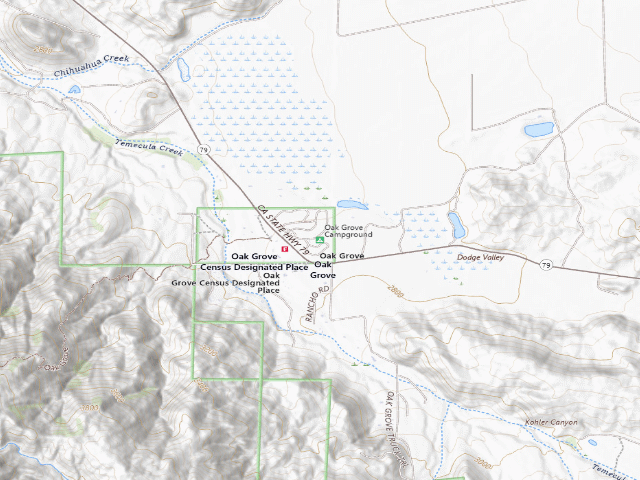USGS topographic map of Oak Grove Campground