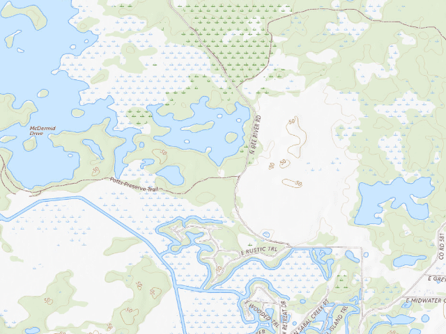 USGS topographic map of Oak Hammock (Potts Preserve)