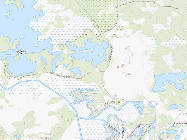 USGS topographic map of Oak Hammock (Potts Preserve)