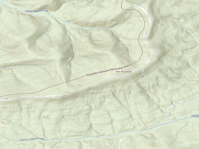 USGS topographic map of Oak Moutain Trail Shelter