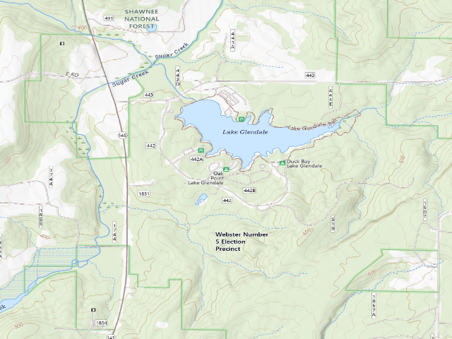 USGS topographic map of Oak Point - Lake Glendale