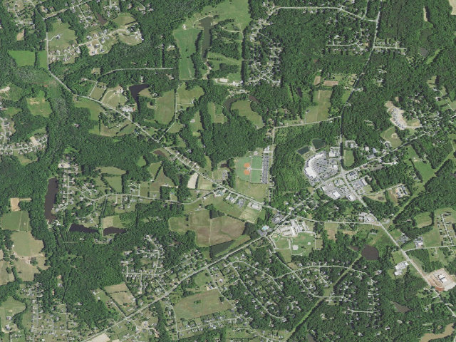 Aerial image of Oak Ridge Town Park - Mountains-to-Sea Trail Campsite