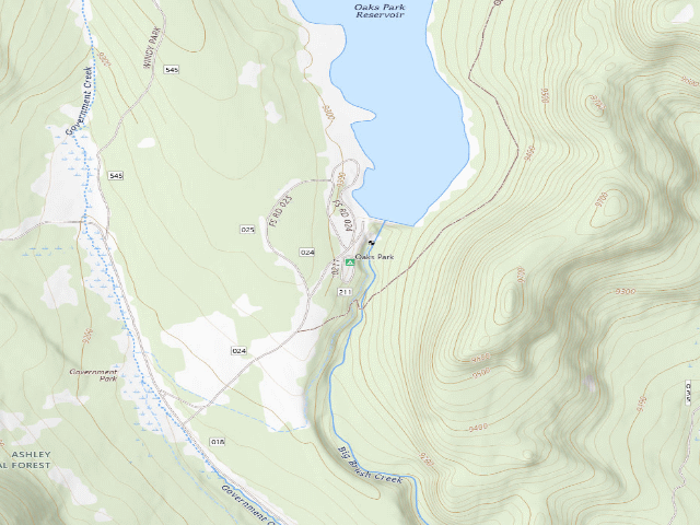 USGS topographic map of Oaks Park