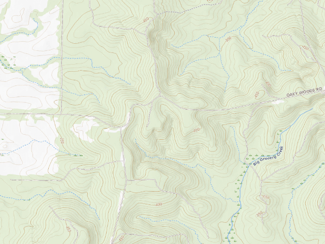 USGS topographic map of Oaky Woods WMA Primitive Campground #1