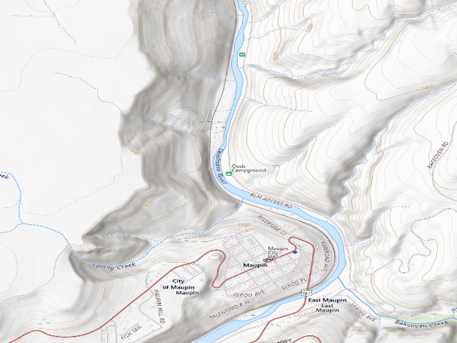 USGS topographic map of Oasis Campground