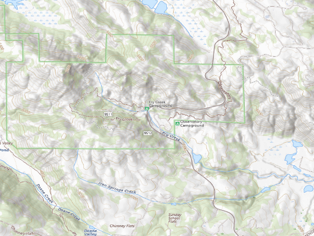 USGS topographic map of Observatory Campground - USFS