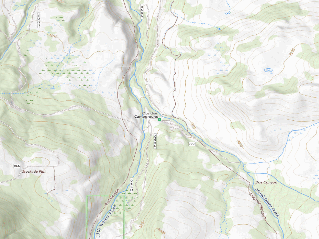 USGS topographic map of Obsidian Campground