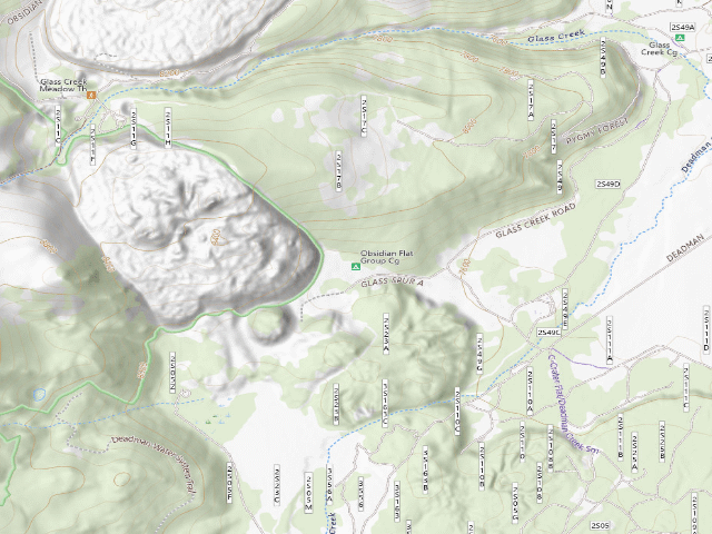 USGS topographic map of Obsidian Flat Group Cg