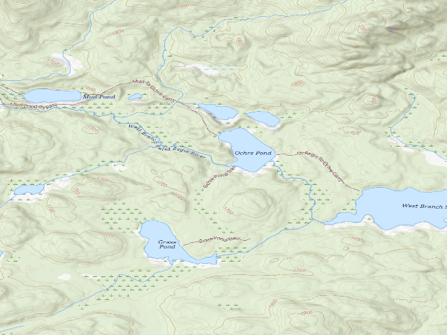USGS topographic map of Ocher Pond Site 2 (Saint Regis Canoe Area)