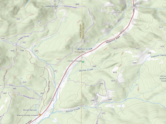 USGS topographic map of Ochoco Divide