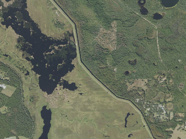 Aerial image of Ocklawaha Prairie primitive campsite (Ocklawaha Prairie Restoration Area)