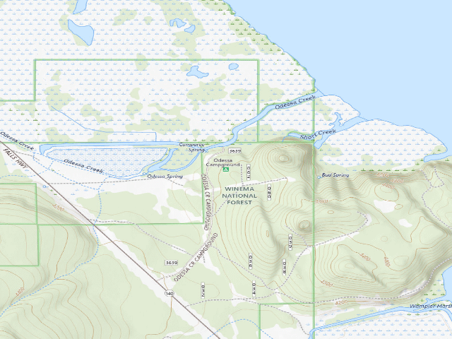 USGS topographic map of Odessa Campground