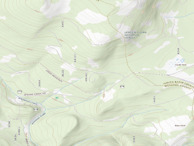 USGS topographic map of Off Spring Creek Rd 274-3