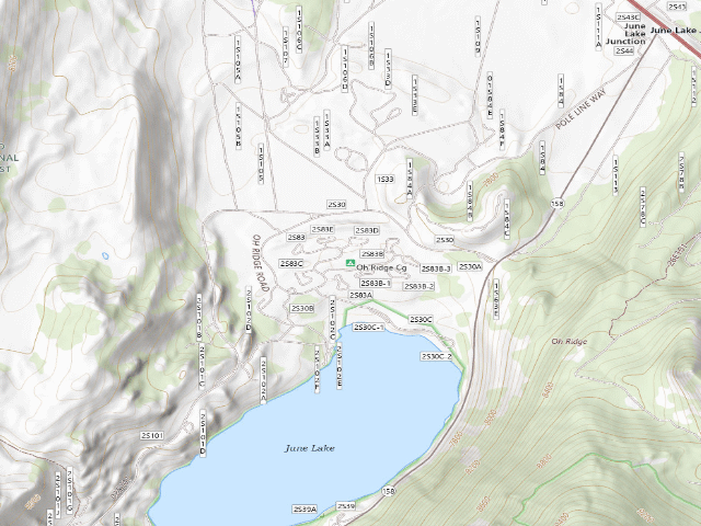 USGS topographic map of Oh Ridge Campground