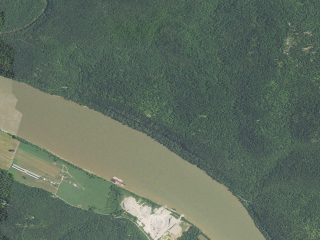 Aerial image of Ohio River Shelter - Adventure Trail (Harrison-Crawford State Forest)