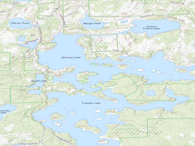 USGS topographic map of Ojibway Lake Site 1