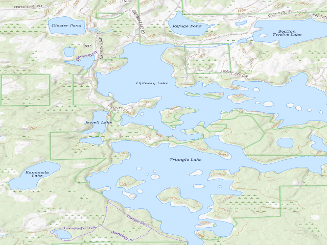 USGS topographic map of Ojibway Lake Site 2