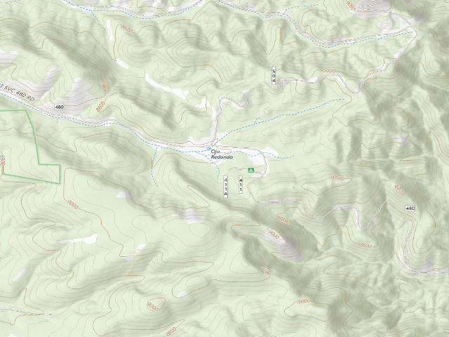 USGS topographic map of Ojo Redondo Campground